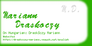 mariann draskoczy business card